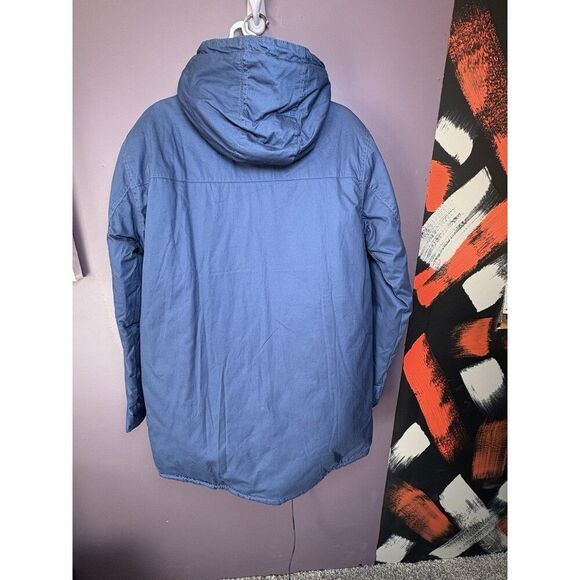 Livergy Urban Denim Hooded Coat Men’s Size 44 Blue Padded Jacket Winter - Picture 4 of 10